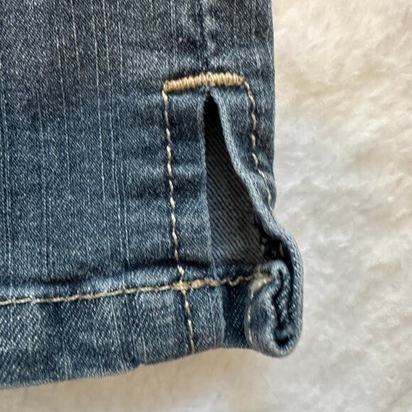 Lee Women’s Cropped Jeans Size 12 Medium Blue Stretch Denim Low Waist - Picture 6 of 7